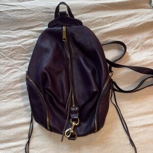 Rebecca Minkoff Purple Backpack with Gold Hardware and Casual Design